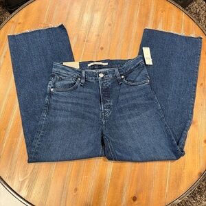 HUDSON Rosie High-Rise Wide Leg Crop Denim Jeans Lakeside Blue Women's US 27